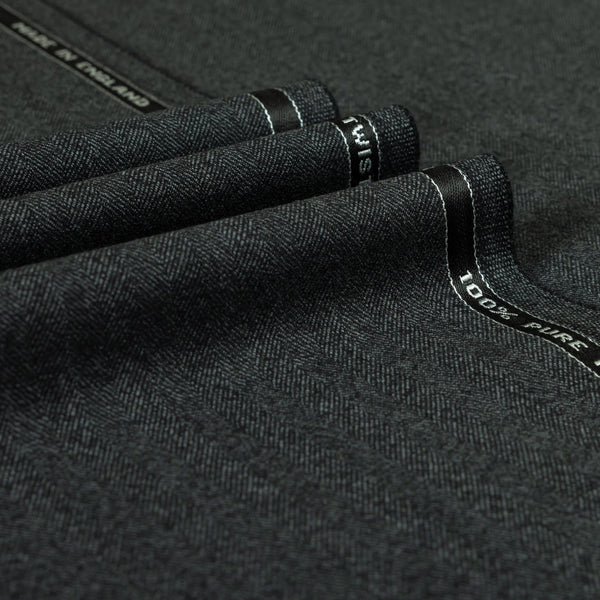 Heritage Twist - Herringbone 100% Merino Wool Mid Weight Suiting