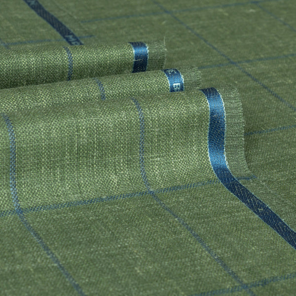 Montrose Bay - Windowpane Wool Silk Linen Jacketing