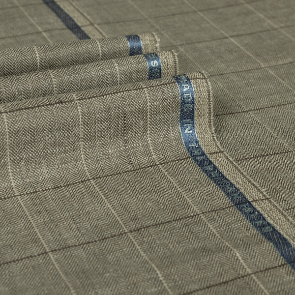 Montrose Bay - Small Windowpane Wool Silk Linen Jacketing