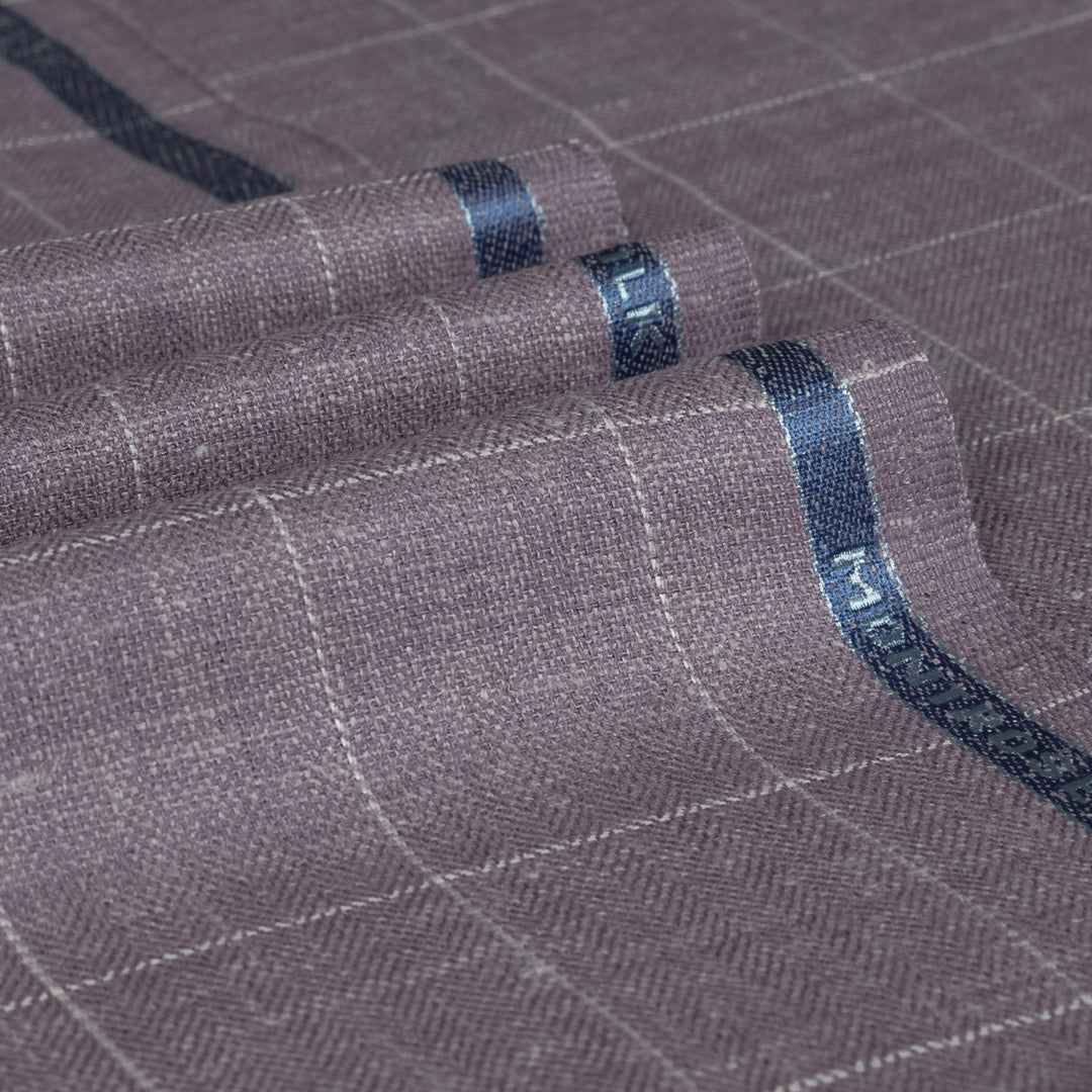 Montrose Bay - Small Windowpane Wool Silk Linen Jacketing