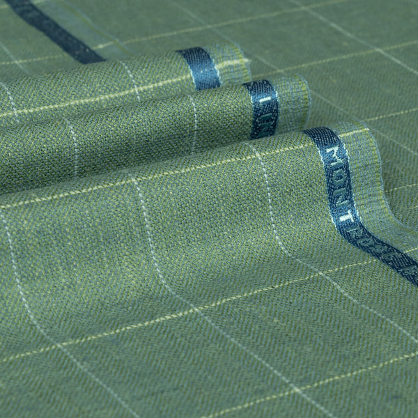 Montrose Bay - Small Windowpane Wool Silk Linen Jacketing
