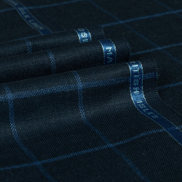 Bold Windowpane Wool Silk Linen Jacketing Cloth