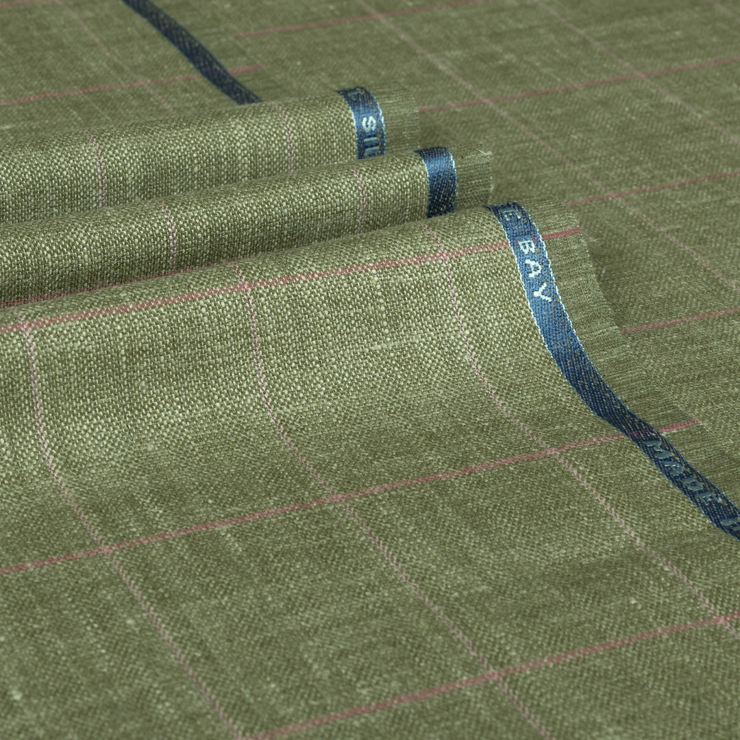 Montrose Bay - Windowpane Wool Silk Linen Jacketing