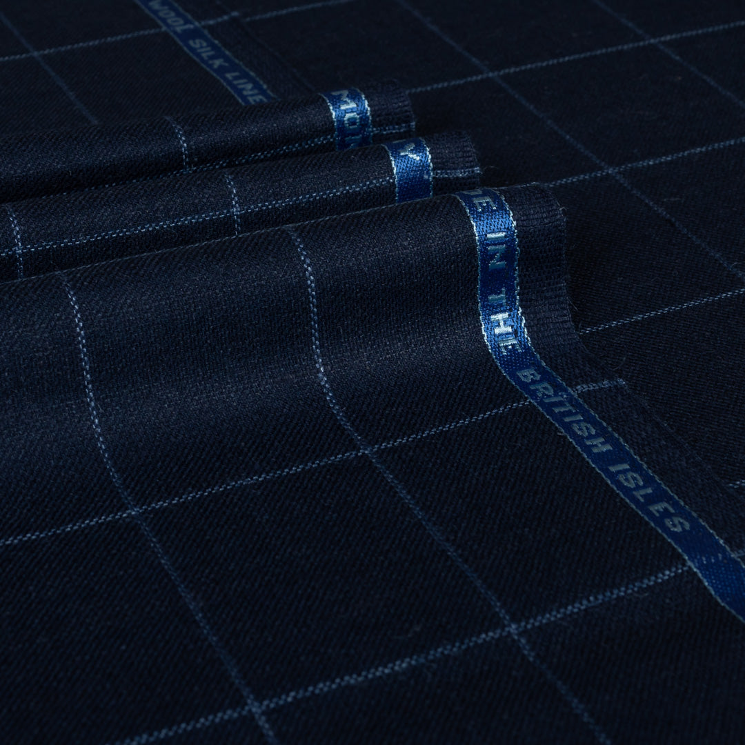 Montrose Bay - Fine Windowpane Wool Silk Linen Jacketing