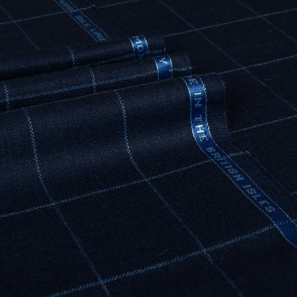 Montrose Bay - Fine Windowpane Wool Silk Linen Jacketing
