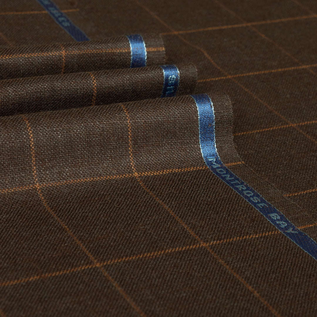 Montrose Bay - Fine Windowpane Wool Silk Linen Jacketing