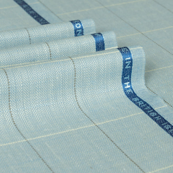 Montrose Bay - Two Tone Windowpane Herringbone Wool Silk Linen Jacketing