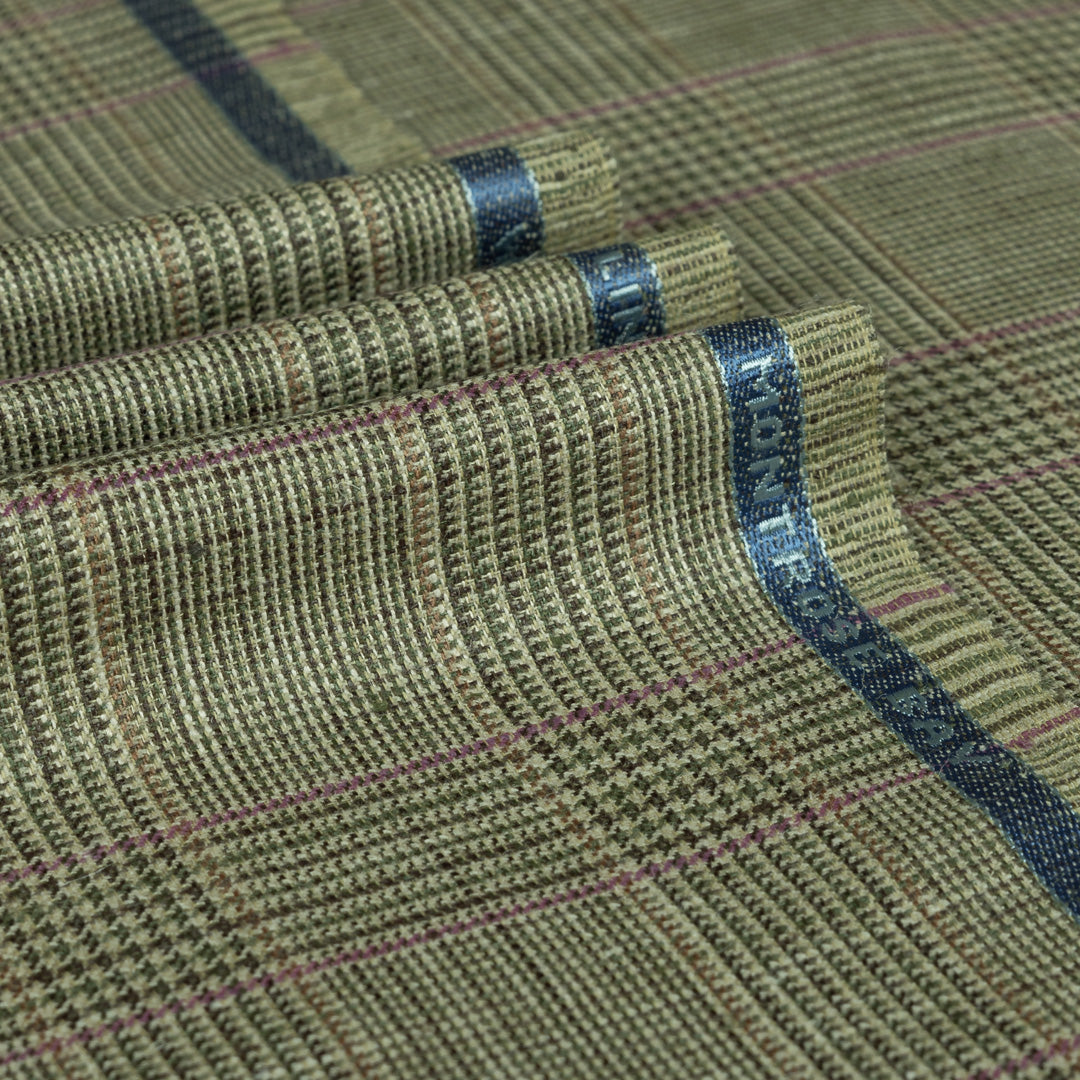 Montrose Bay - Glen Check Wool Silk Linen Jacketing