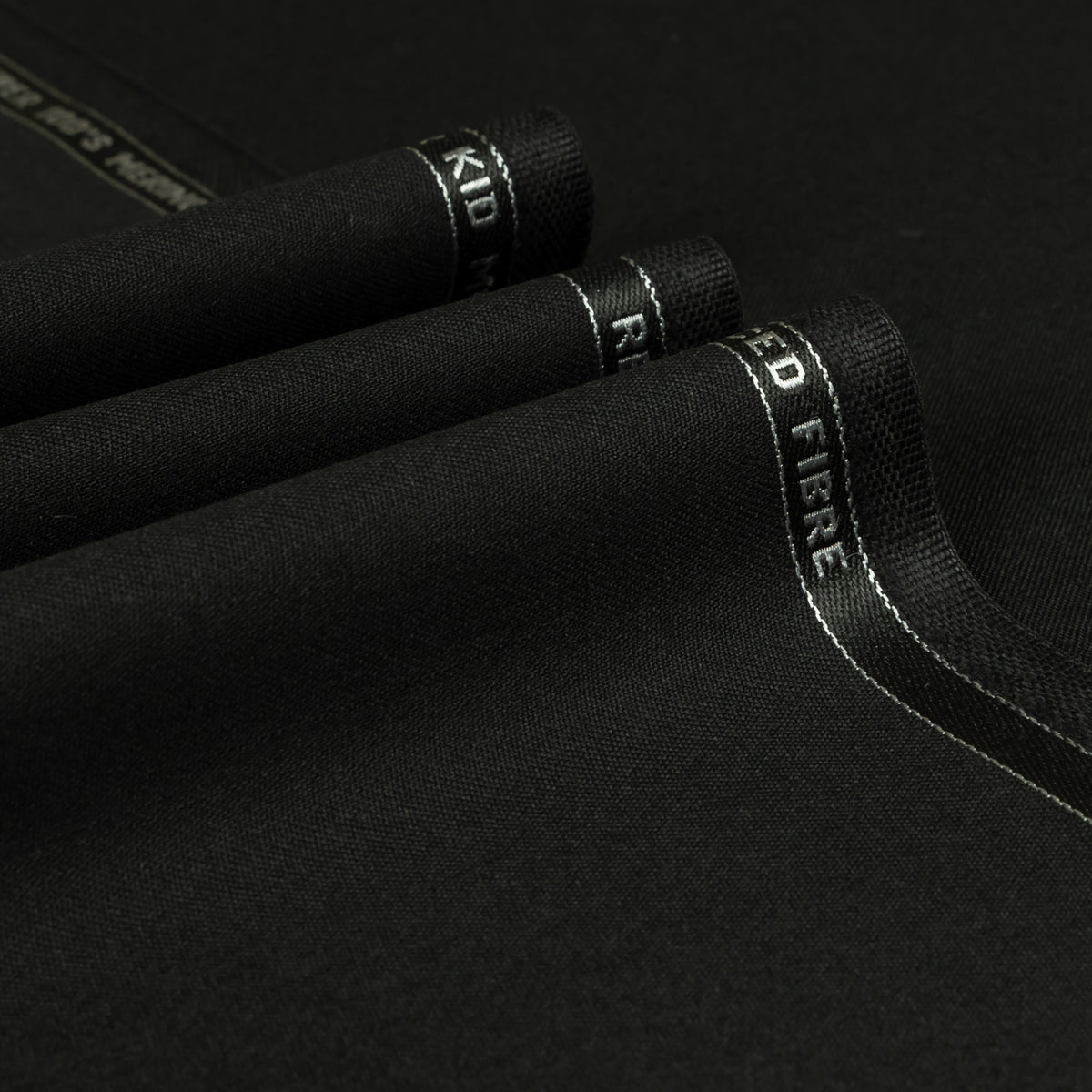 Black Capetown Barathea Kid Mohair Suiting Cloth