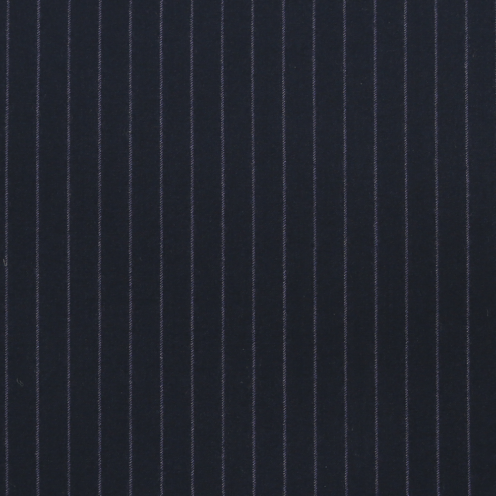 12048 Navy Blue Coloured Chalk Stripe Flannel