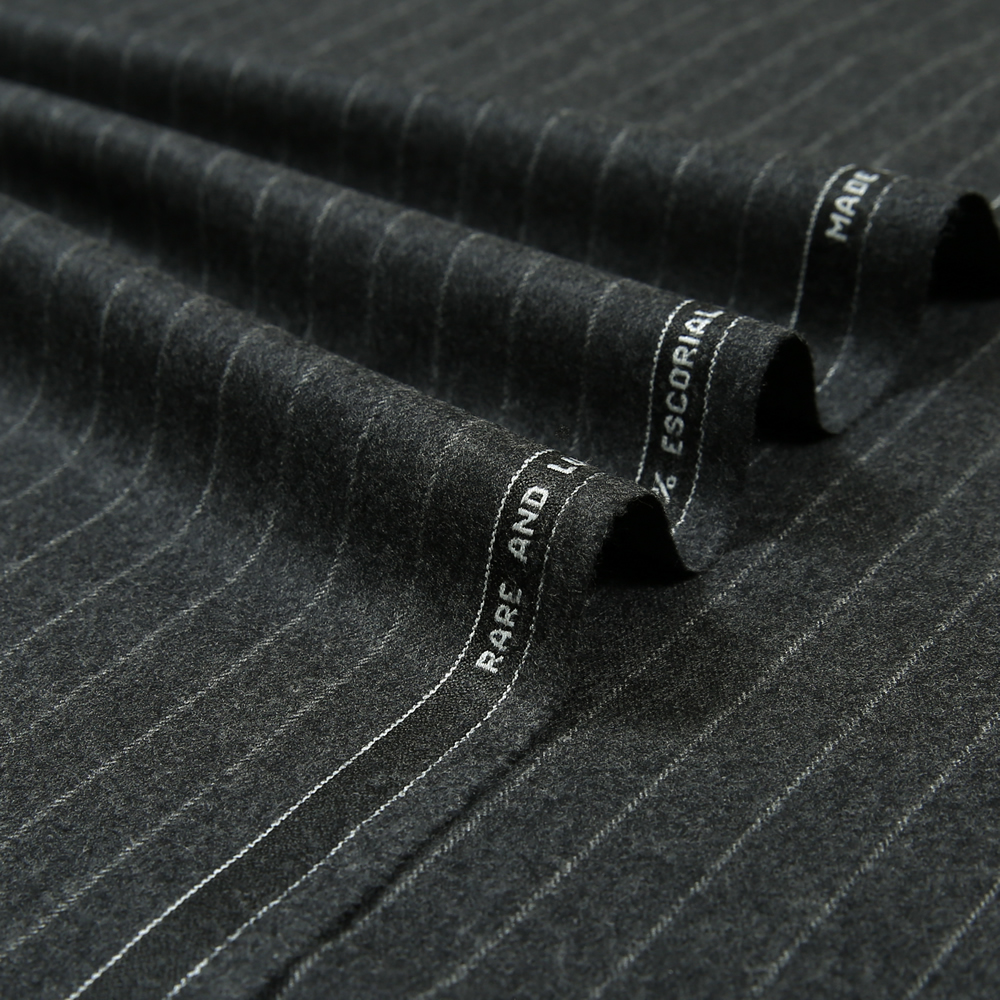 14011 Dark Grey Chalk Stripe Flannel