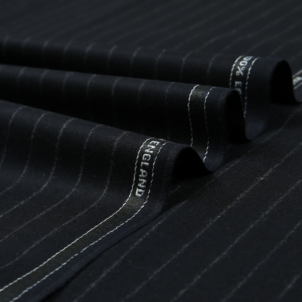 14012 Navy Blue Chalk Stripe Flannel