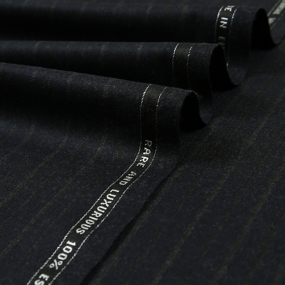 14050 Navy Blue Fancy Stripe Flannel