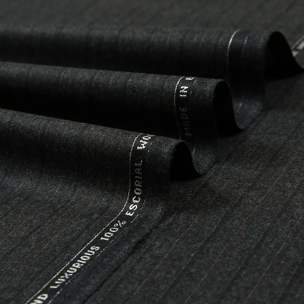 14051 Charcoal Grey Fancy Stripe Flannel