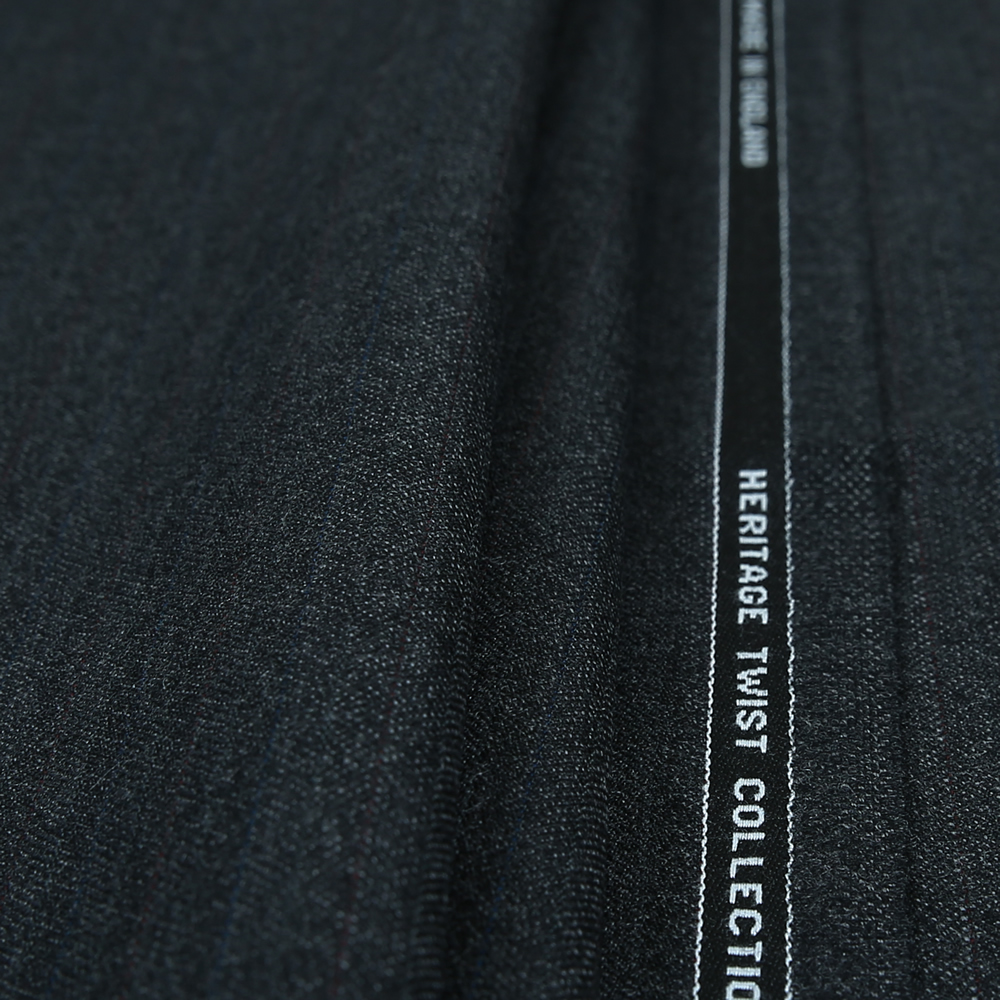 15004 Dark Grey Herringbone with Coloured Stripe