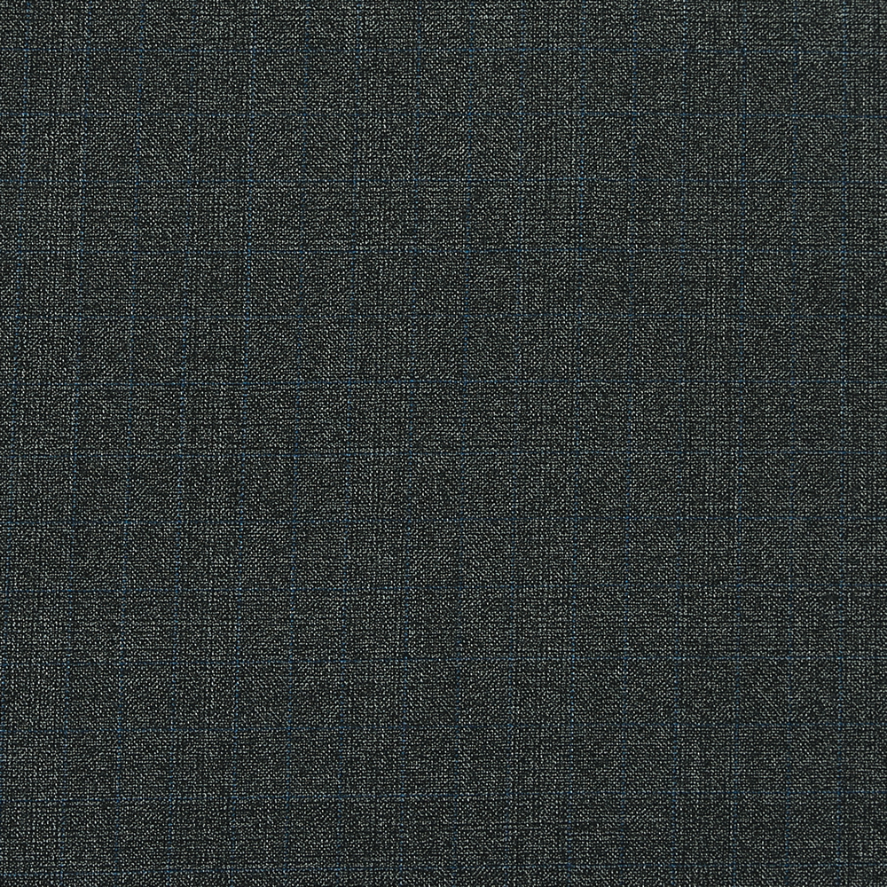 15020 Dark Grey Hopsack Glen Check with Blue Overcheck