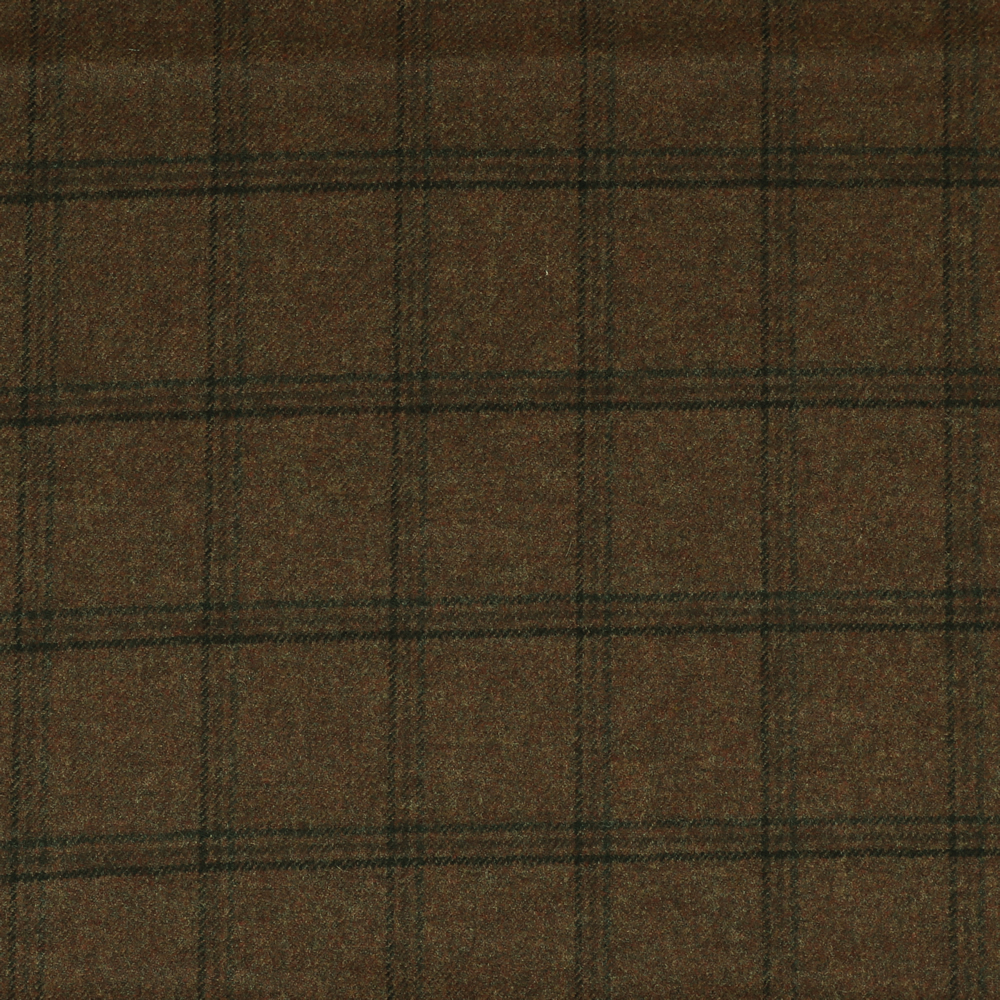 19052 Brown Melange with Black and Brown Windowpane Check