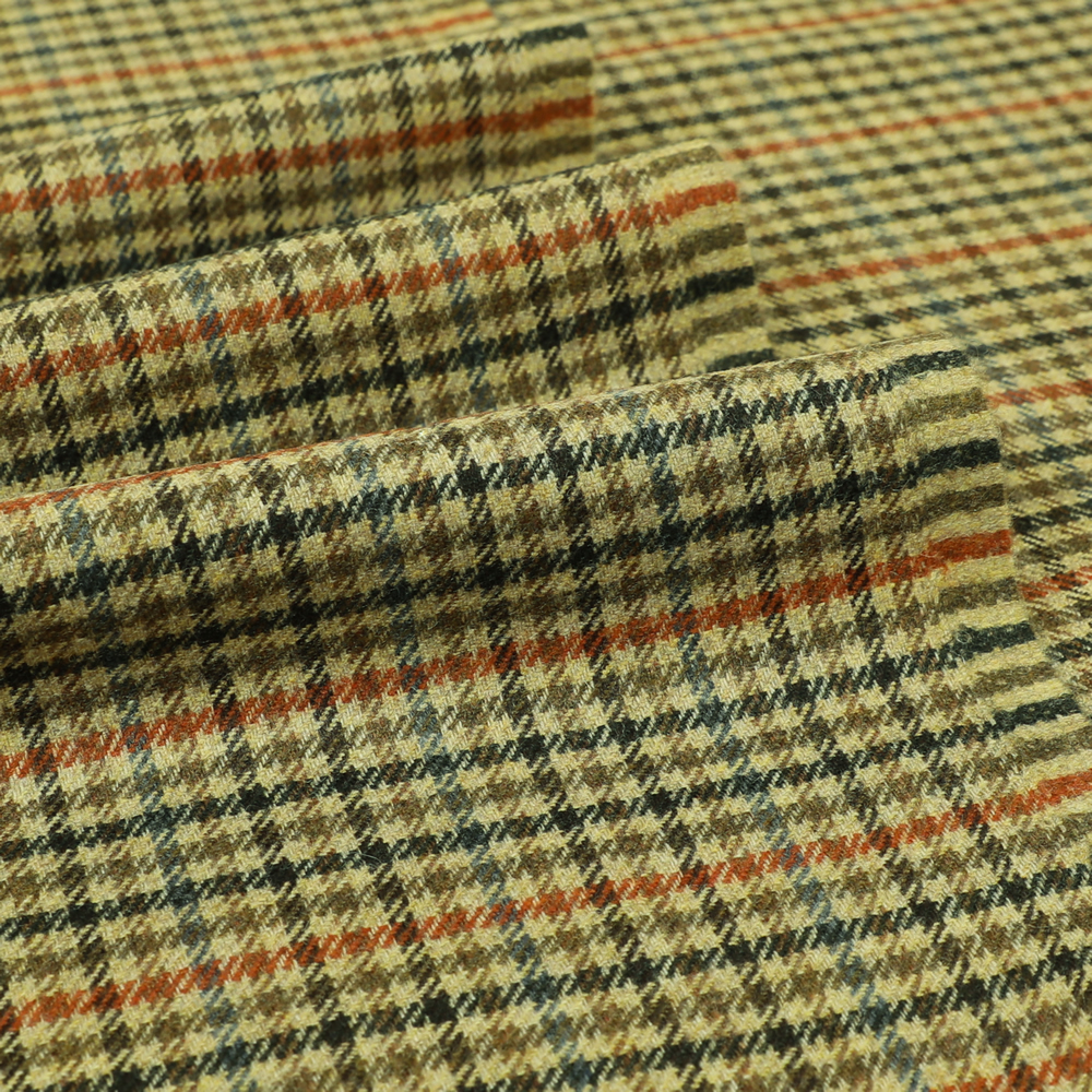 19058 Fawn Brown and Orange/Blue Shepherd Check