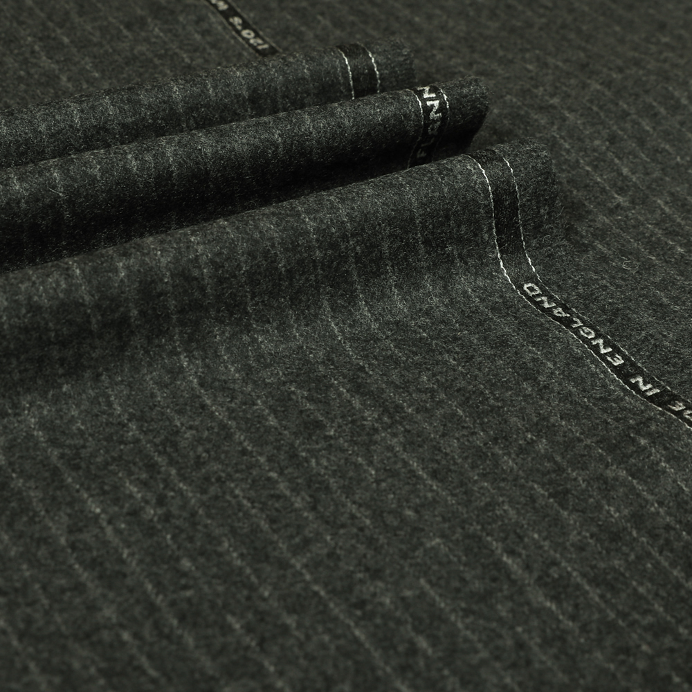 22006 Dark Grey Narrow Chalk Stripe Flannel