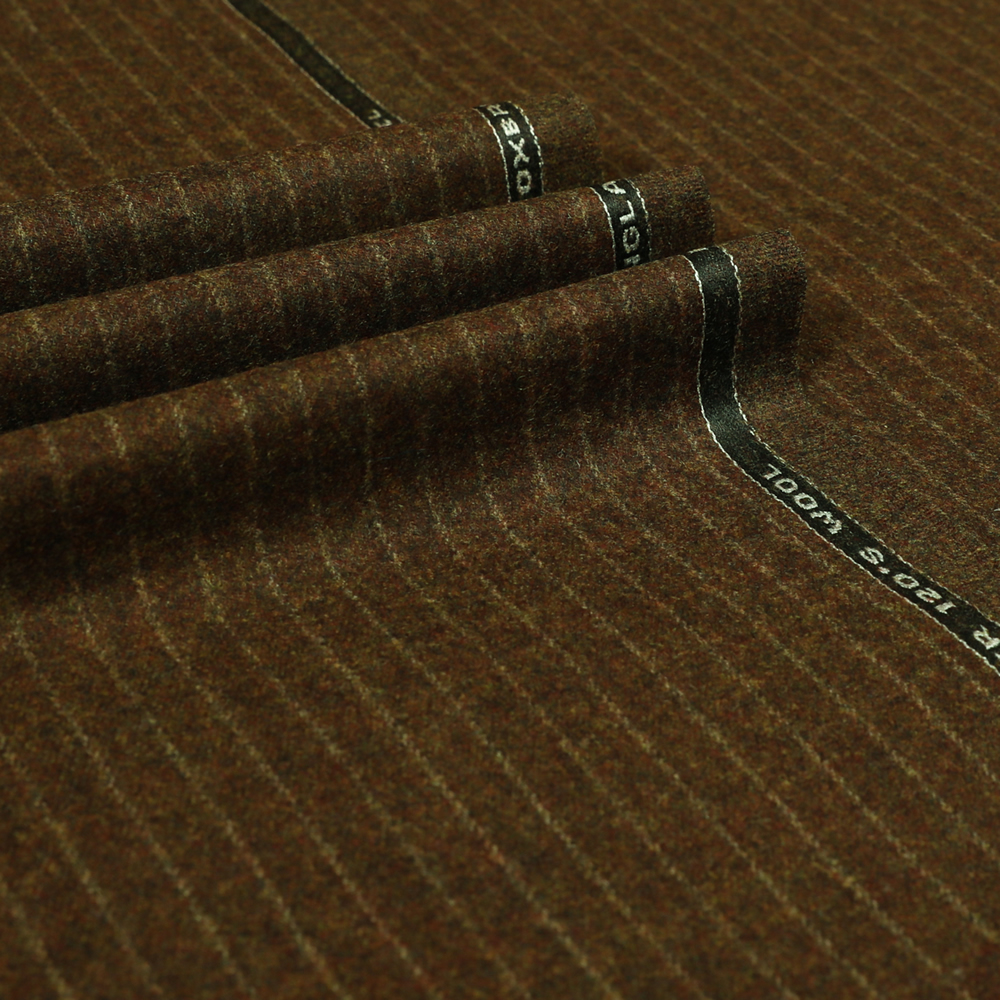 22011 Autumn Brown Narrow Chalk Stripe Flannel