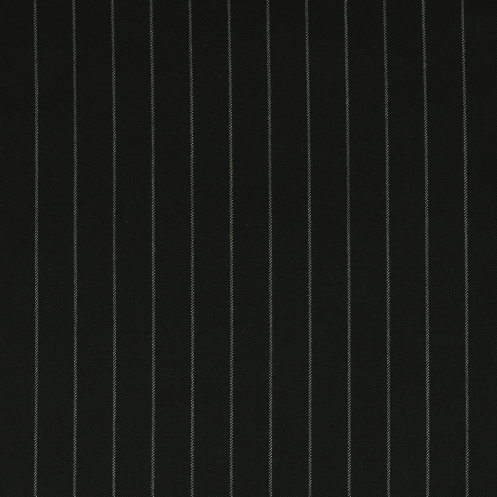 25016 Black Wide Chalk Stripe 2/2 Twill