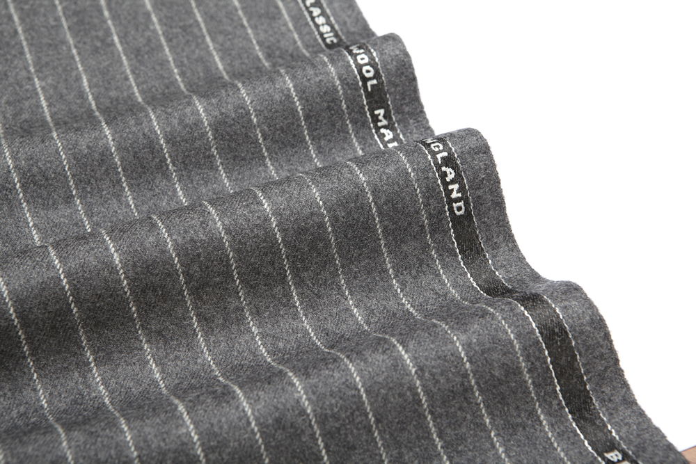 4034 Medium Grey Chalk Stripe Flannel