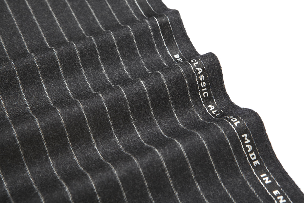 4035 Charcoal Grey Chalk Stripe Flannel